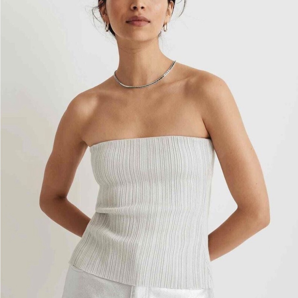 Madewell x Aimee Song silver tube top